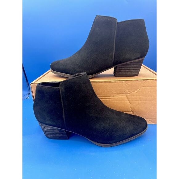 Blondo Valli Waterproof Bootie Ankle Boots Womens Size 9.5 Black Suede - Picture 1 of 7